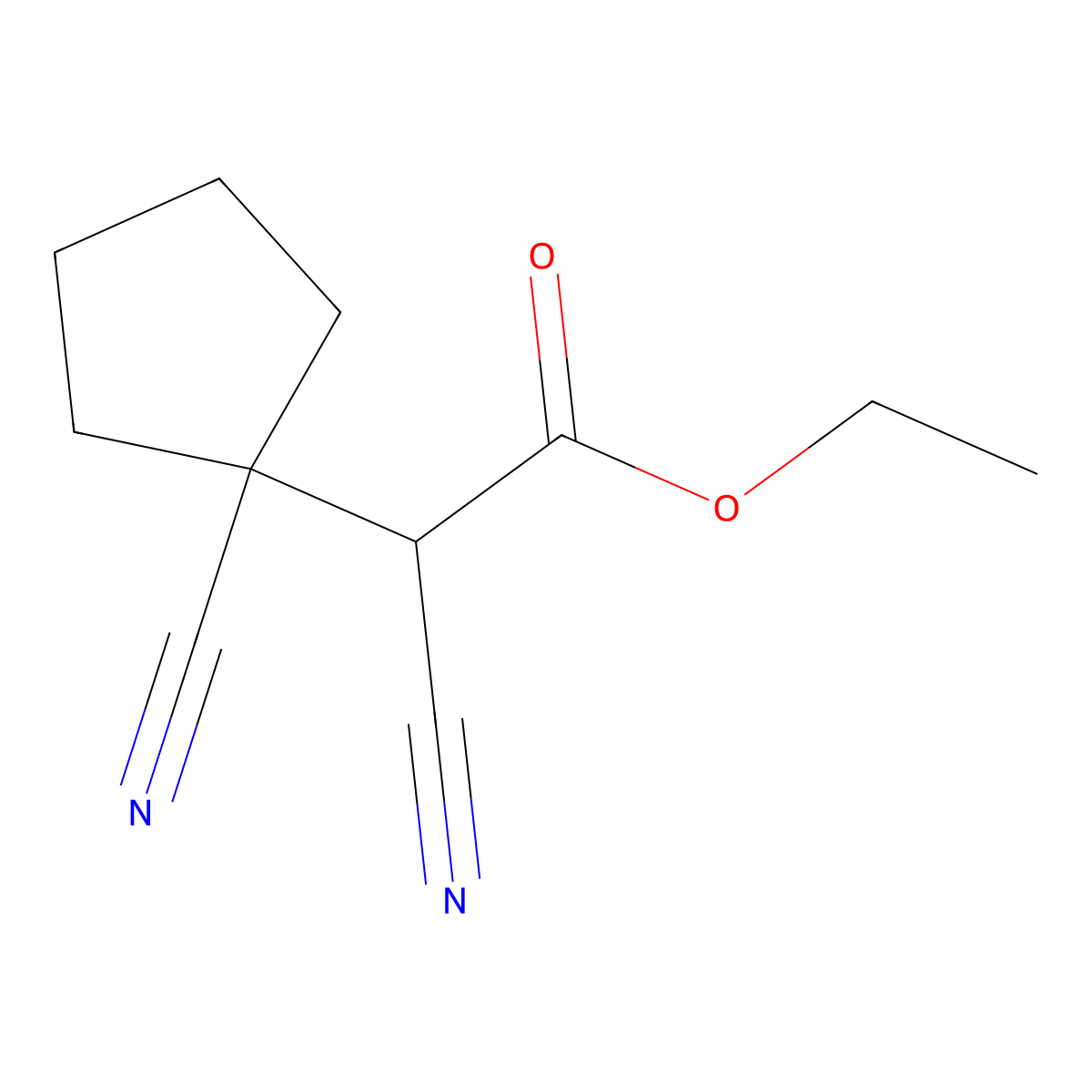 Ethyl 2-cyano-2-(1-cyanocyclopentyl)acetate molecular structure, CAS 62953-74-6