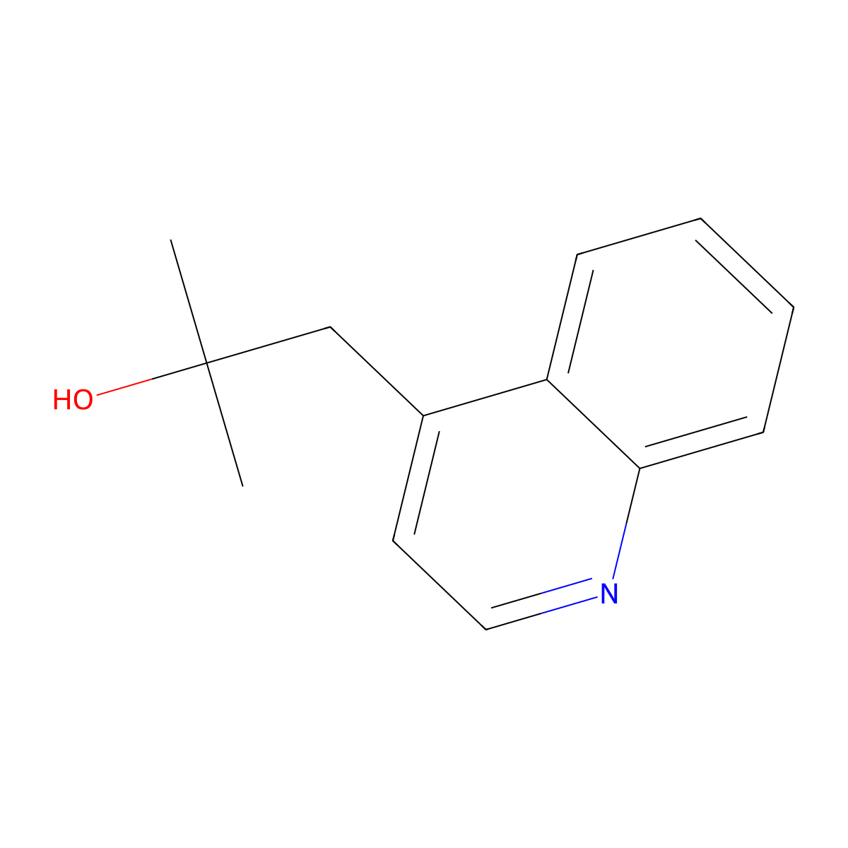 2-Methyl-1-(quinolin-4-yl)propan-2-ol molecular structure, CAS 62955-97-9