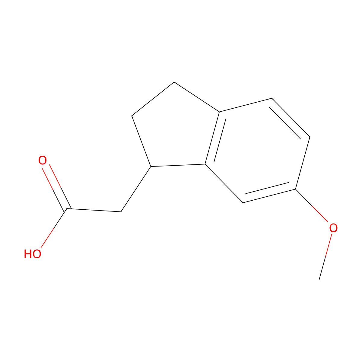 6-Methoxyindan-1-acetic acid molecular structure, CAS 62956-64-3