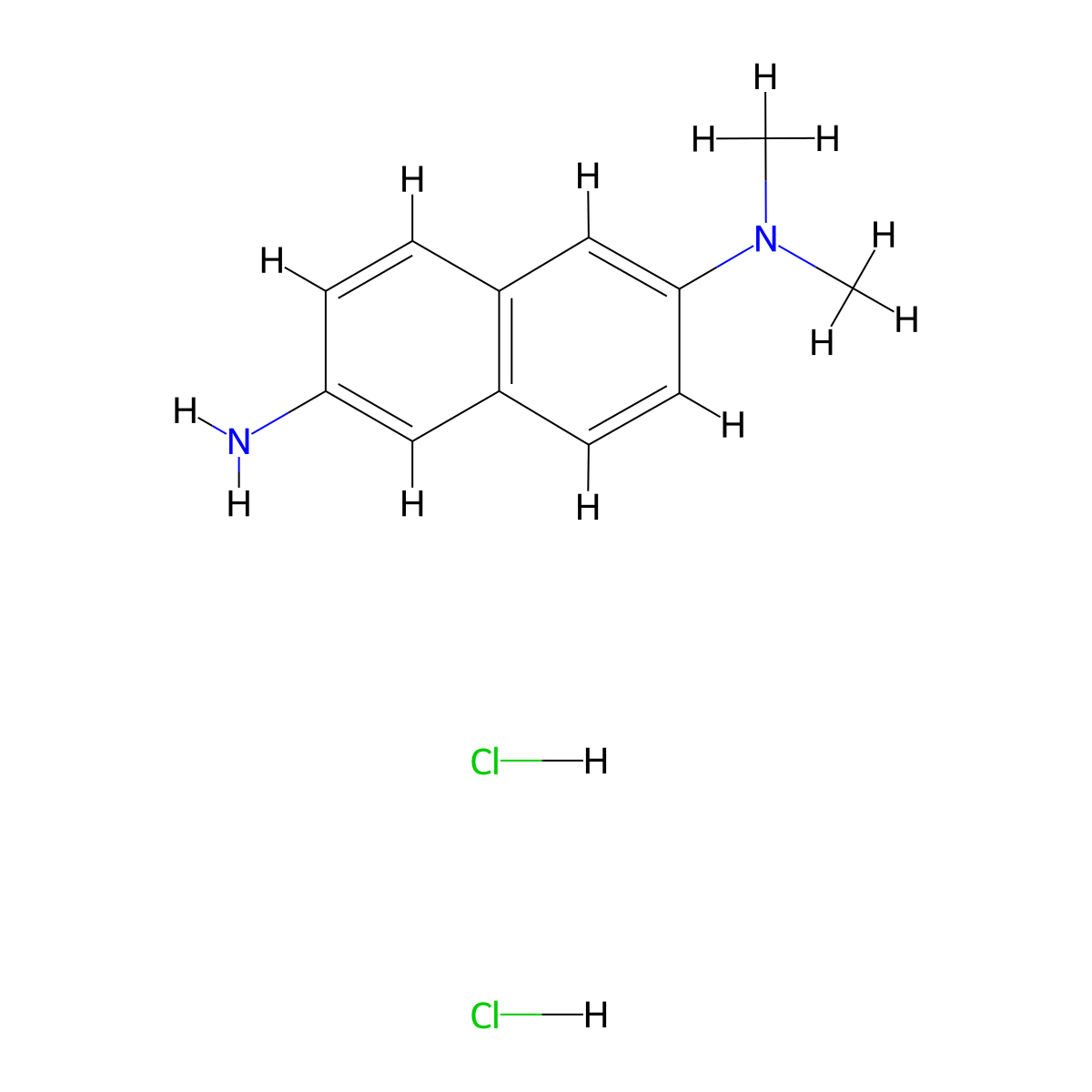 N2,N2-dimethylnaphthalene-2,6-diamine dihydrochloride molecular structure, CAS 62957-18-0