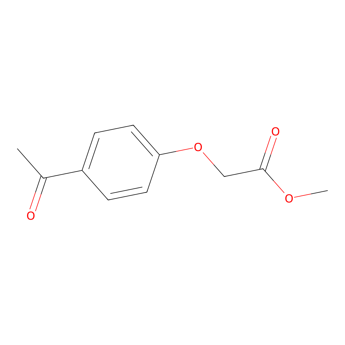 Methyl 2-(4-acetylphenoxy)acetate molecular structure, CAS 6296-28-2