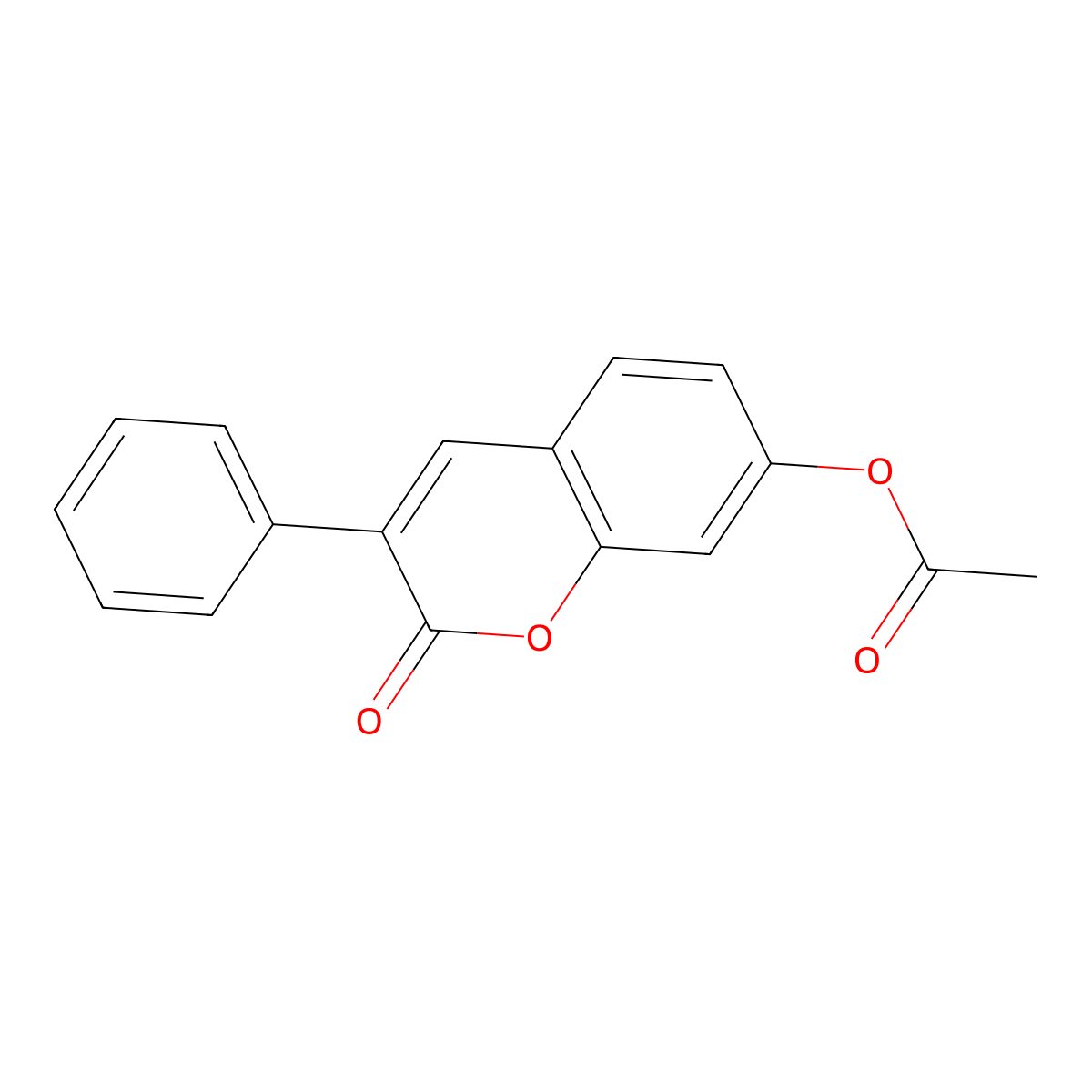 2-oxo-3-phenyl-2H-chromen-7-yl acetate molecular structure, CAS 6296-55-5