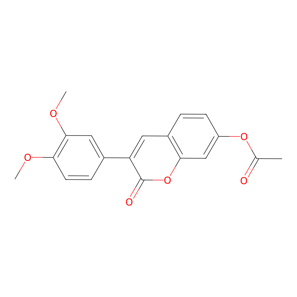 3-(3,4-Dimethoxyphenyl)-2-oxo-2h-chromen-7-yl acetate molecular structure, CAS 6296-57-7