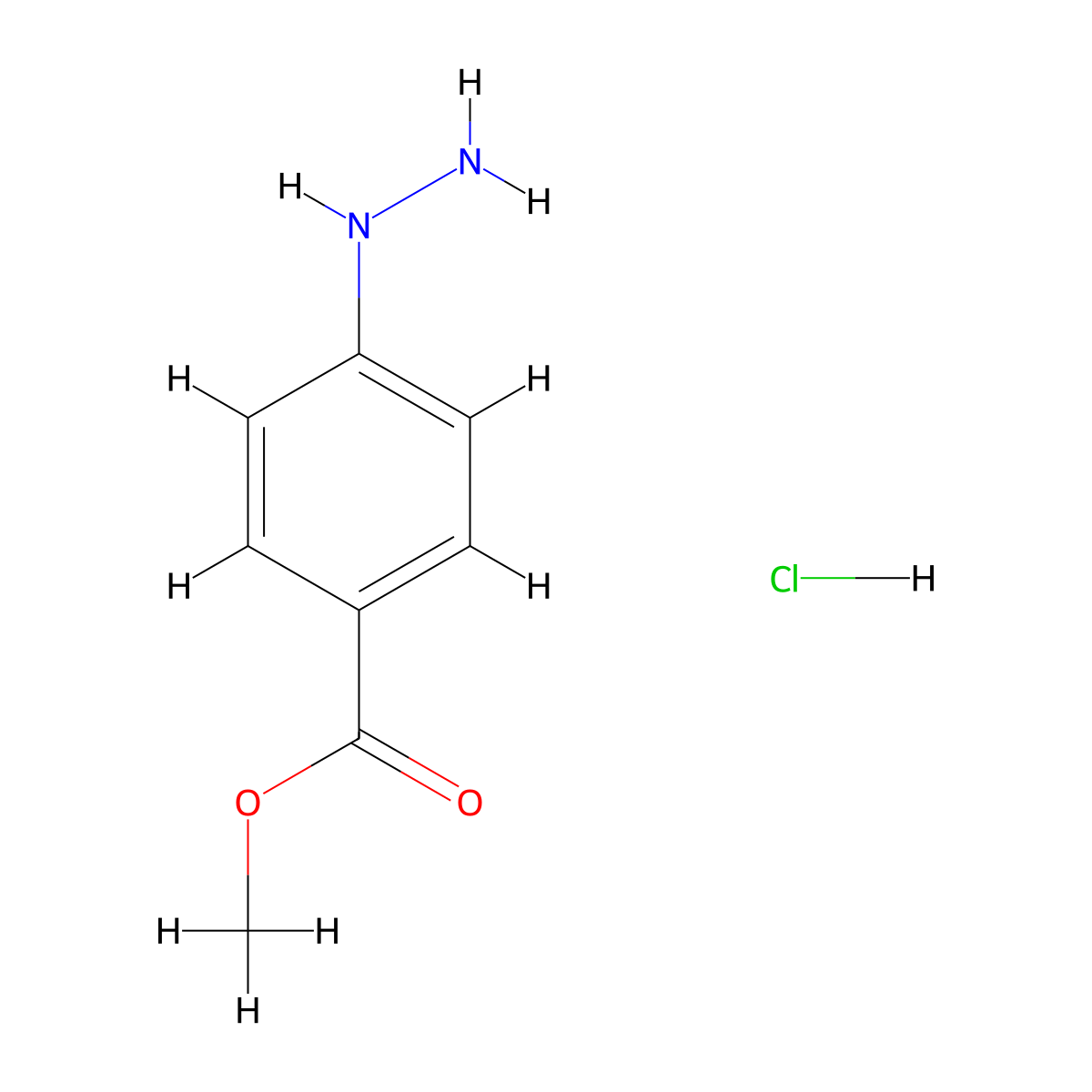 Methyl 4-hydrazinobenzoate hydrochloride molecular structure, CAS 6296-89-5