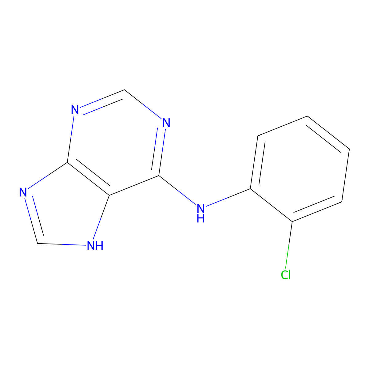 N-(2-chlorophenyl)-7H-purin-6-amine molecular structure, CAS 6296-90-8