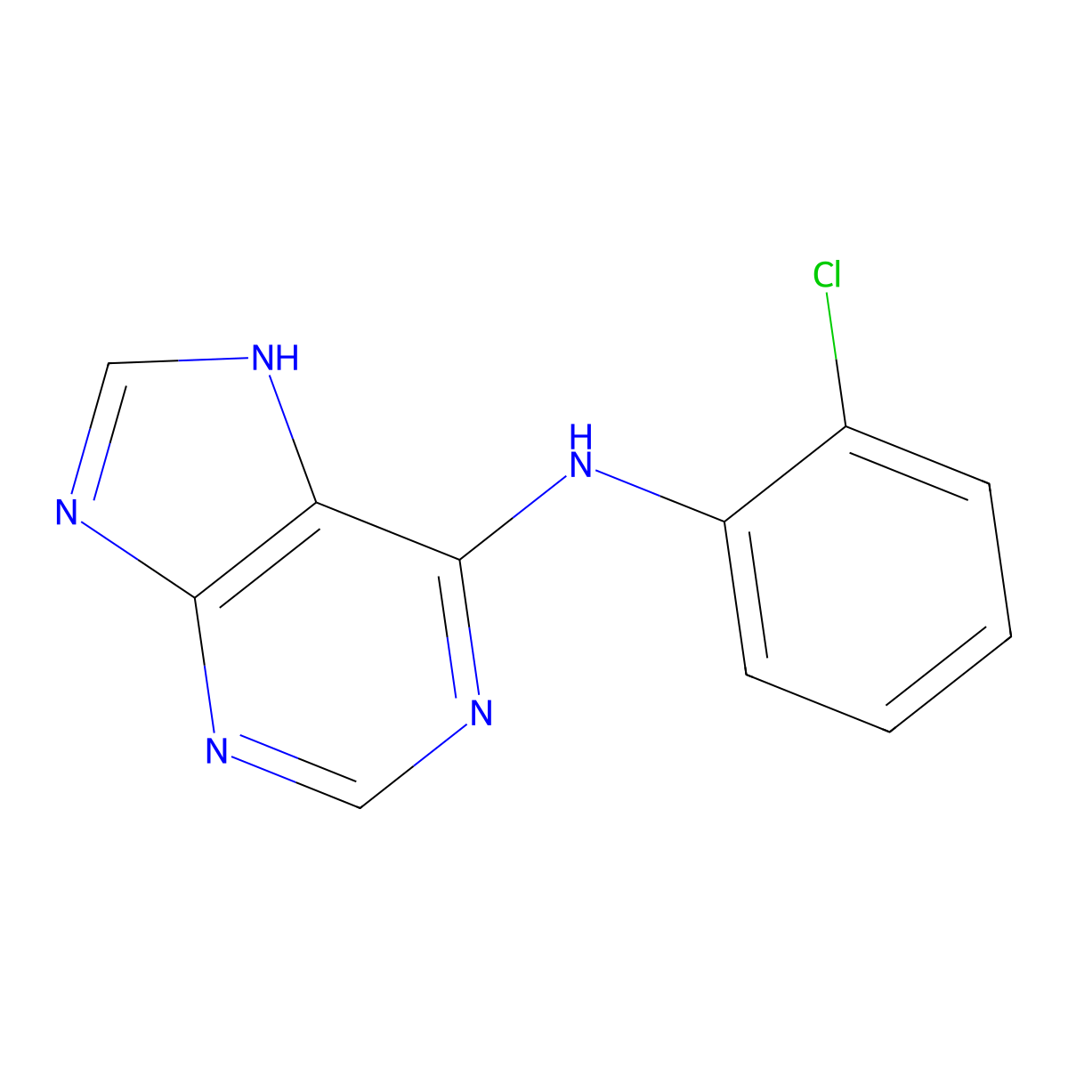 N-(2-chlorophenyl)-7H-purin-6-amine molecular structure, CAS 6296-90-8