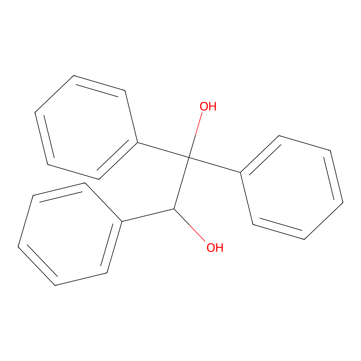 1,1,2-Triphenyl-1,2-ethanediol molecular structure, CAS 6296-95-3