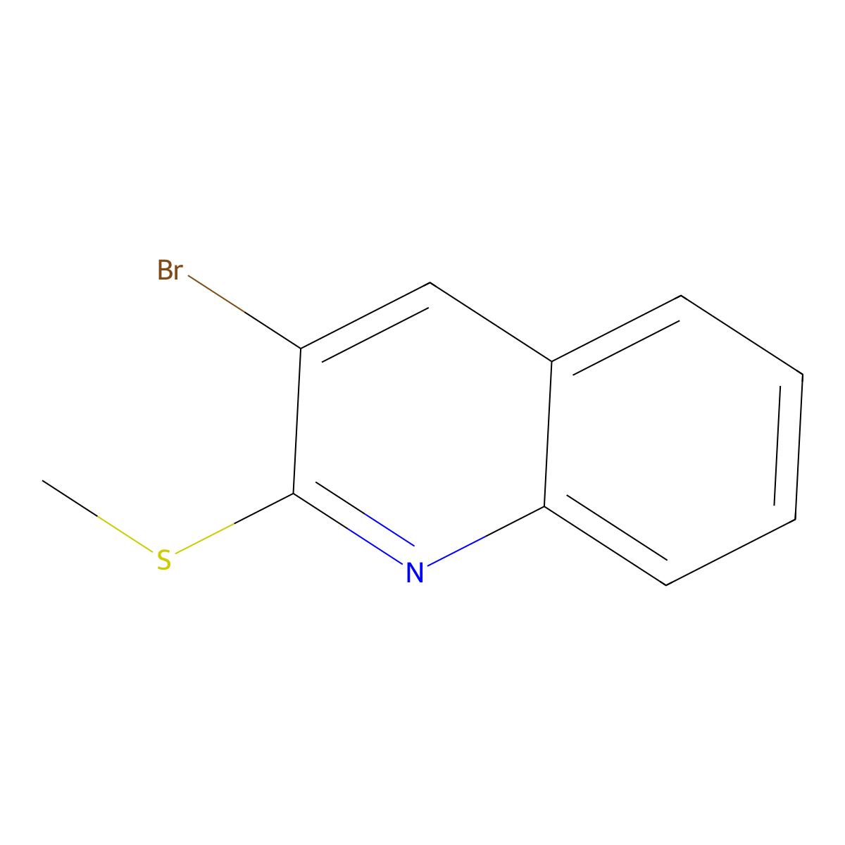 3-Bromo-2-(methylthio)quinoline molecular structure, CAS 629617-27-2
