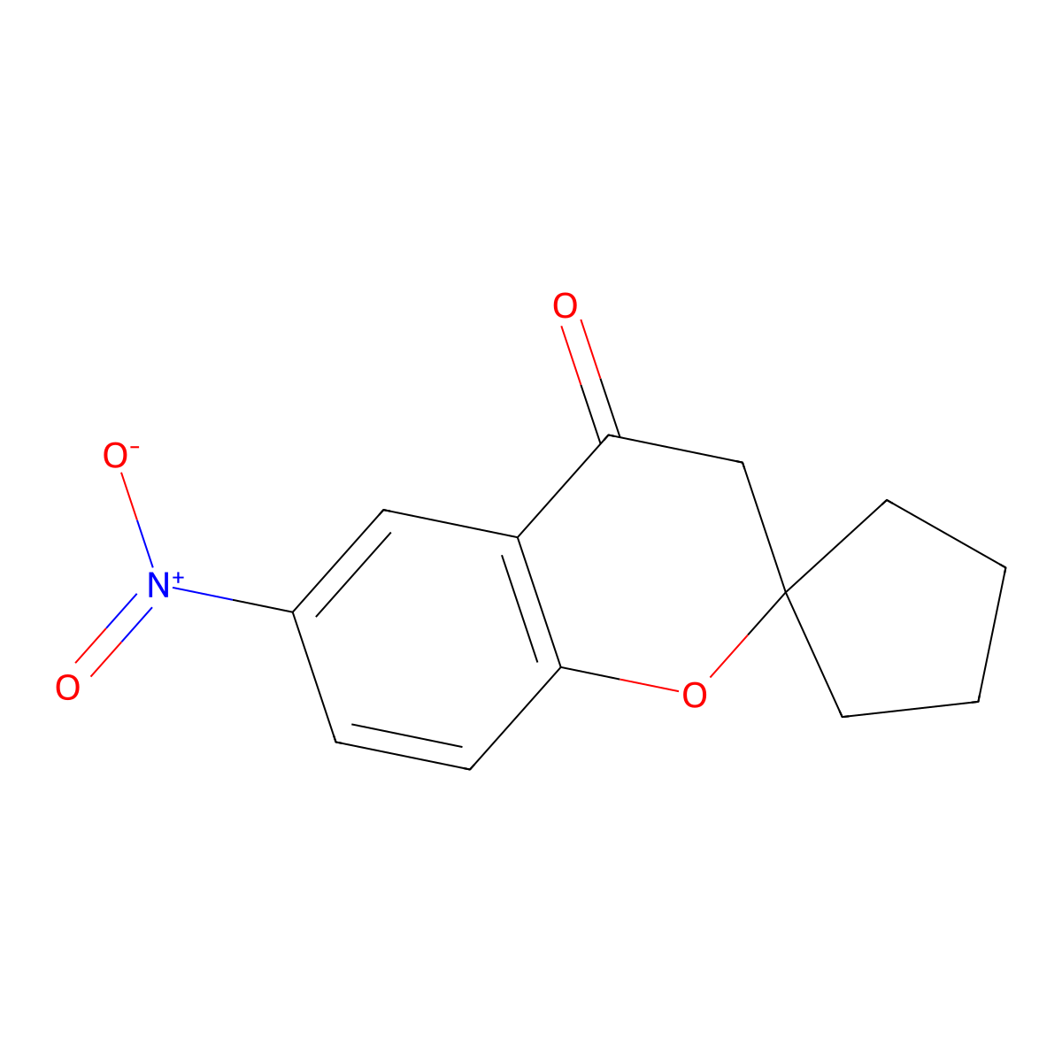 6-Nitro-3,4-dihydrospiro[1-benzopyran-2,1'-cyclopentane]-4-one molecular structure, CAS 629621-87-0