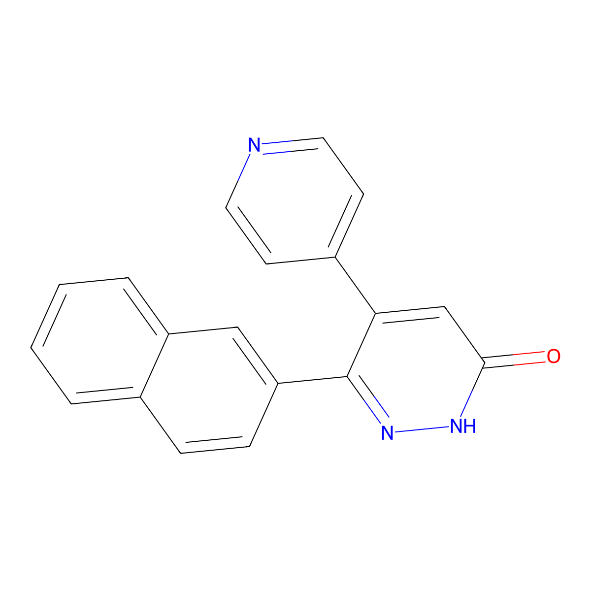 6-(Naphthalen-2-yl)-5-(pyridin-4-yl)pyridazin-3(2H)-one molecular structure, CAS 629623-78-5