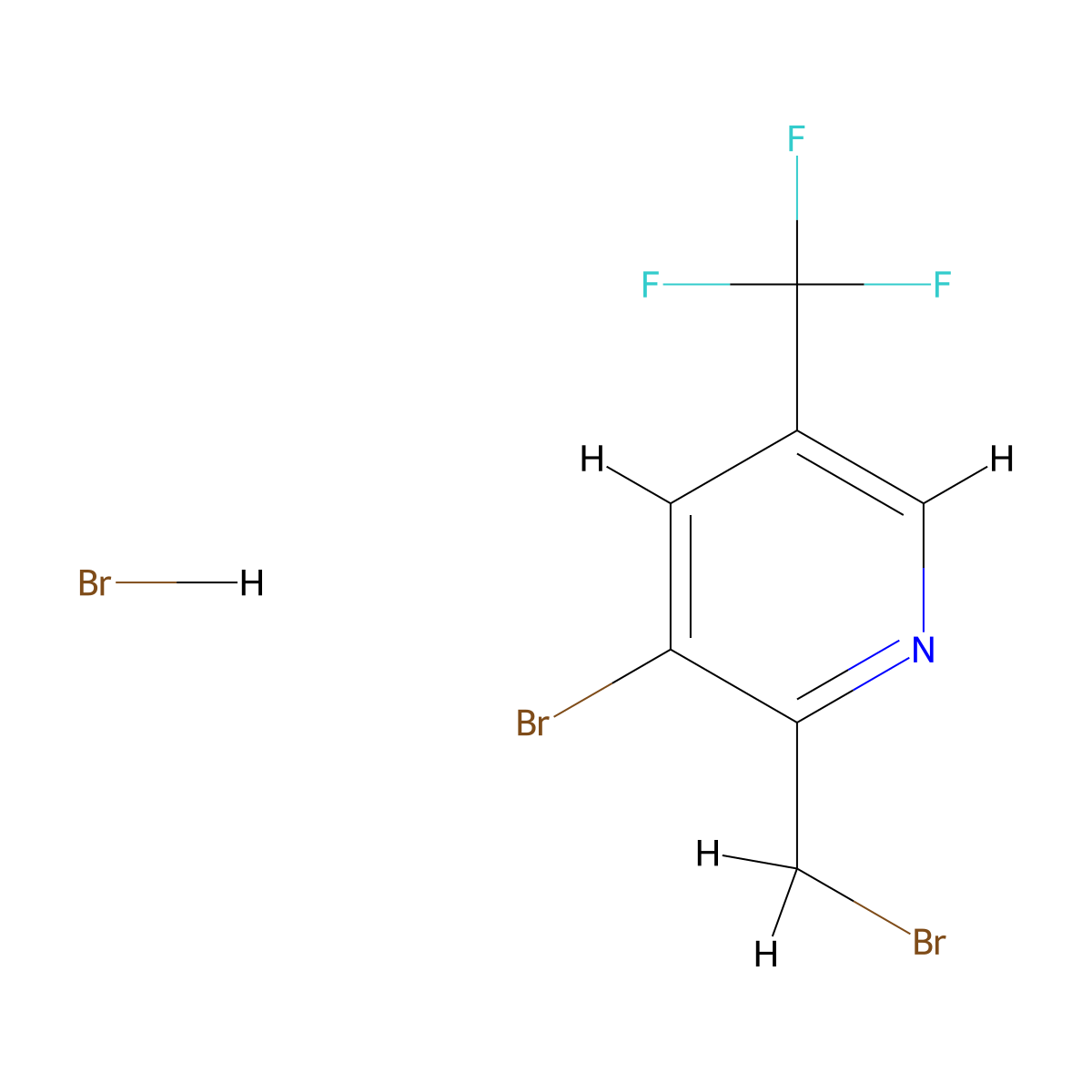 3-Bromo-2-(bromomethyl)-5-(trifluoromethyl)pyridine hydrobromide molecular structure, CAS 629625-28-1