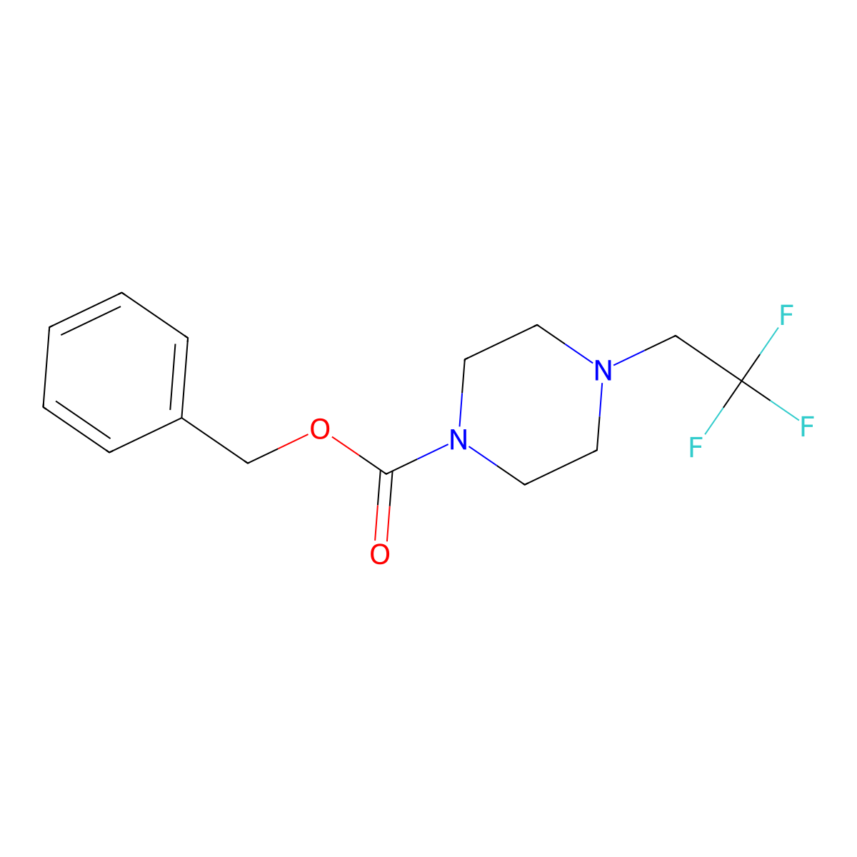 Benzyl 4-(2,2,2-trifluoroethyl)piperazine-1-carboxylate molecular structure, CAS 629625-96-3