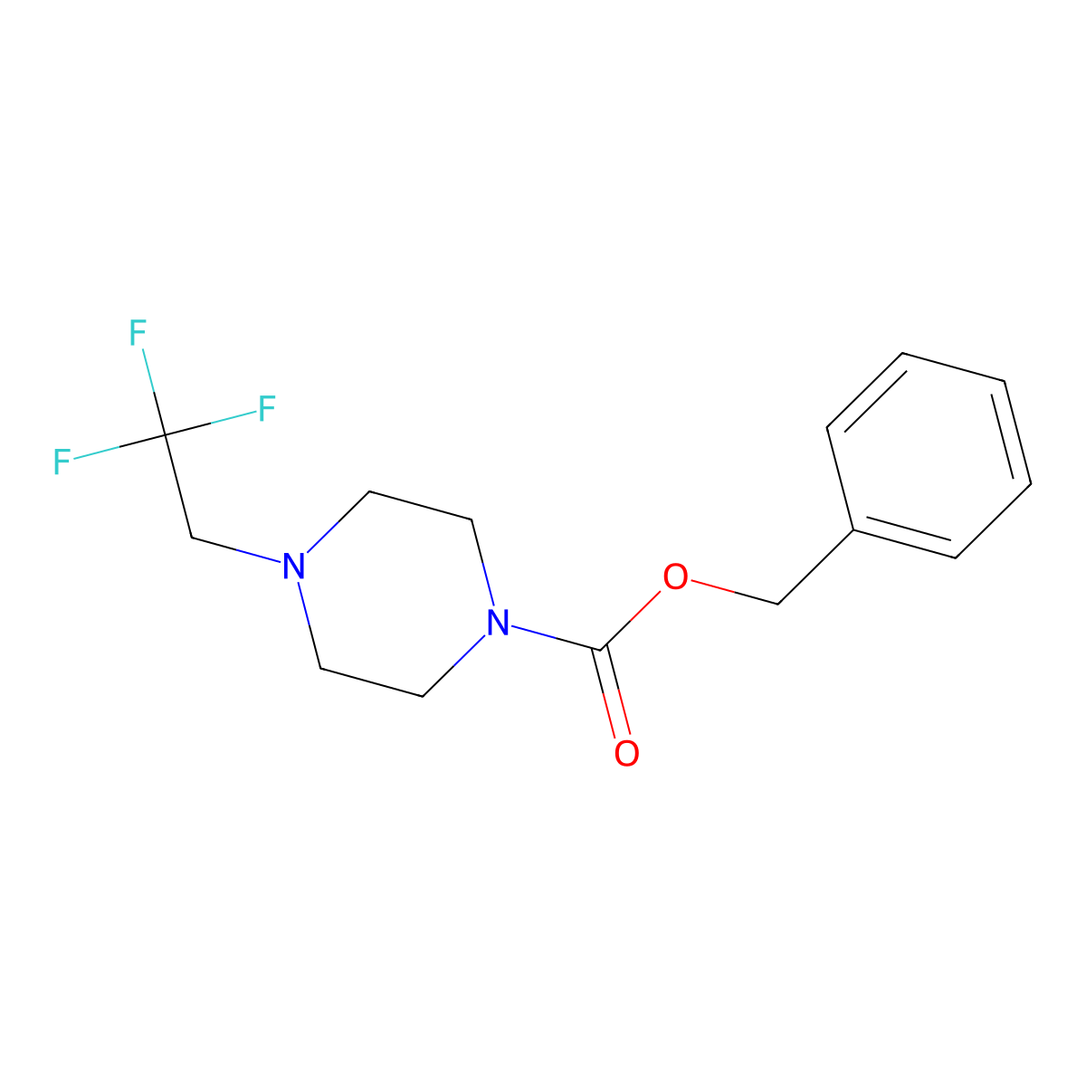 Benzyl 4-(2,2,2-trifluoroethyl)piperazine-1-carboxylate molecular structure, CAS 629625-96-3