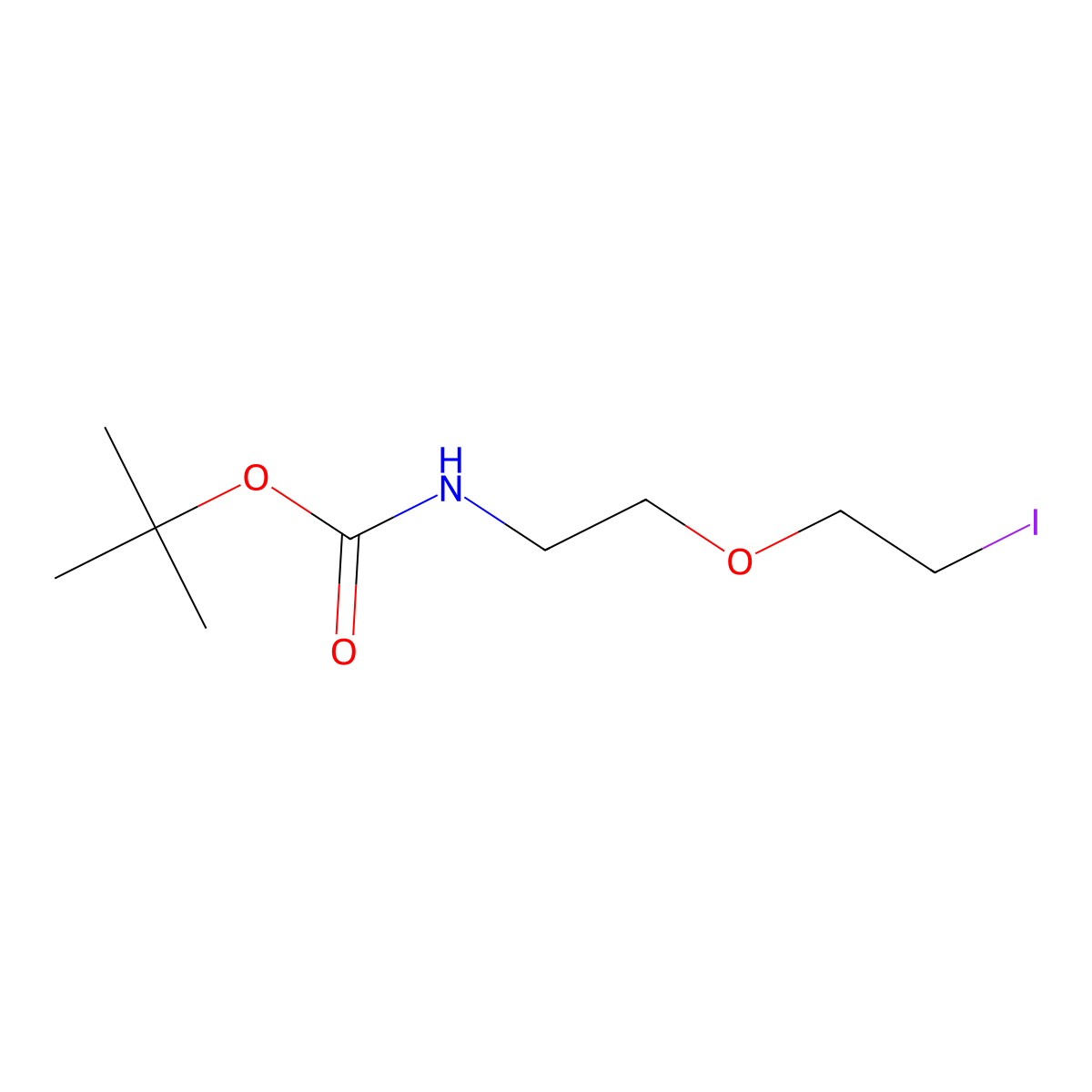 Tert-butyl (2-(2-iodoethoxy)ethyl)carbamate molecular structure, CAS 629626-40-0