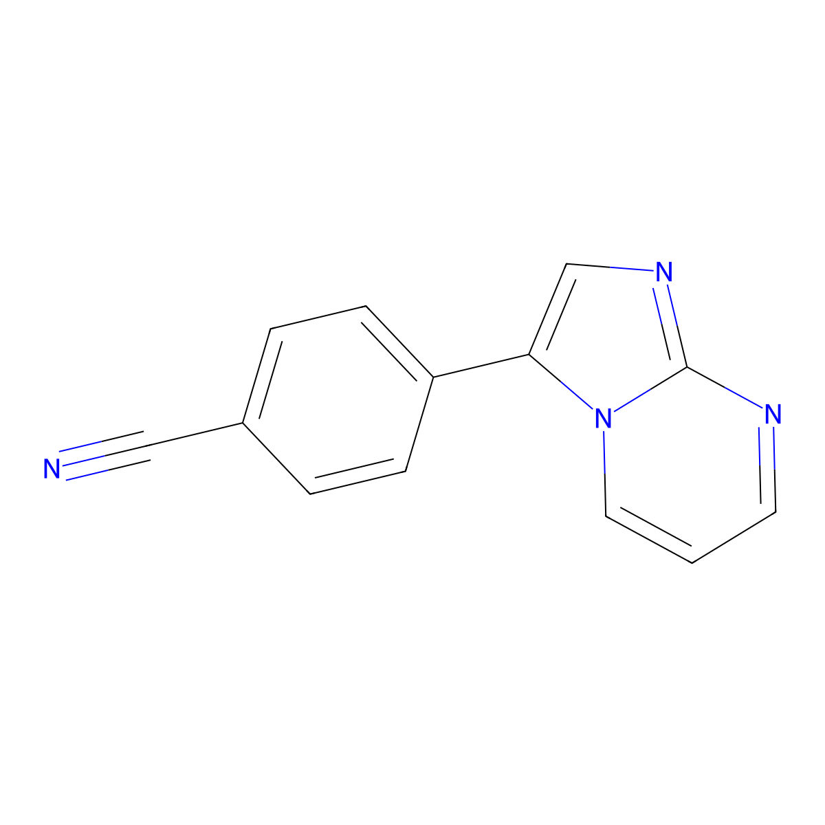 4-(Imidazo[1,2-a]pyrimidin-3-yl)benzonitrile molecular structure, CAS 629627-62-9