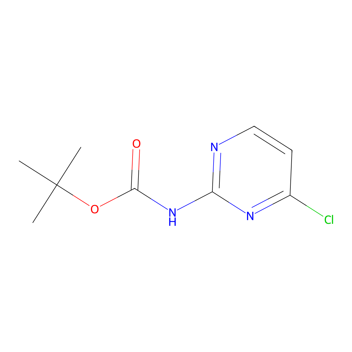 1,1-Dimethylethyl N-(4-chloro-2-pyrimidinyl)carbamate molecular structure, CAS 629645-55-2