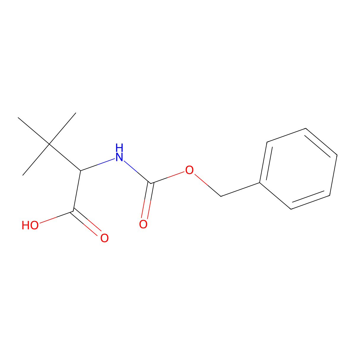 (2S)-2-(((benzyloxy)carbonyl)amino)-3,3-dimethylbutanoic acid molecular structure, CAS 62965-10-0