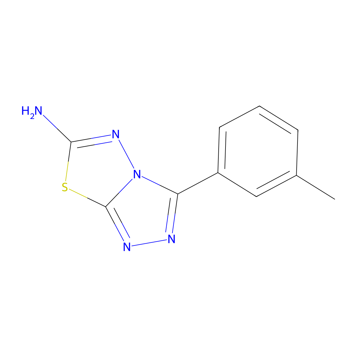 3-(m-tolyl)-[1,2,4]Triazolo[3,4-b][1,3,4]thiadiazol-6-amine molecular structure, CAS 629652-21-7