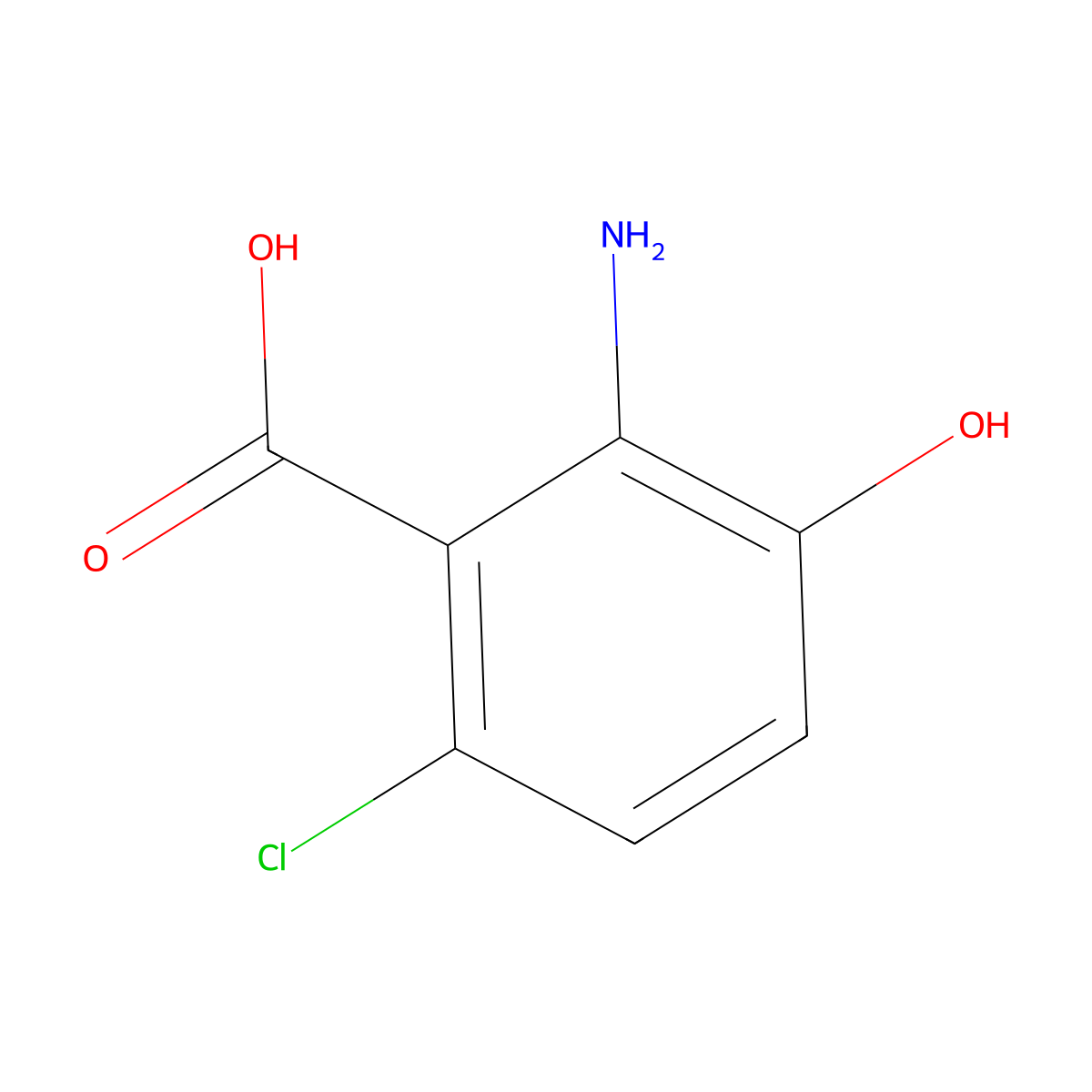 2-Amino-6-chloro-3-hydroxybenzoic acid molecular structure, CAS 629652-73-9