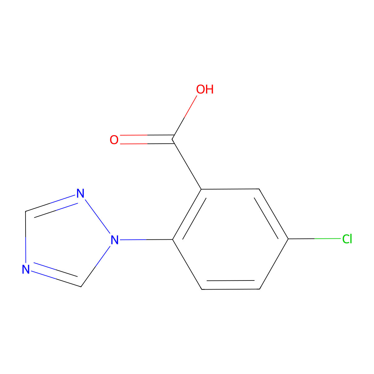 5-Chloro-2-(1H-1,2,4-triazol-1-YL)benzoic acid molecular structure, CAS 629655-19-2