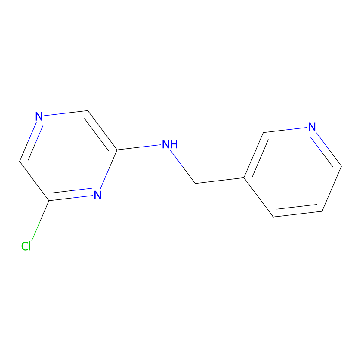 6-chloro-N-(pyridin-3-ylmethyl)pyrazin-2-amine molecular structure, CAS 629657-98-3