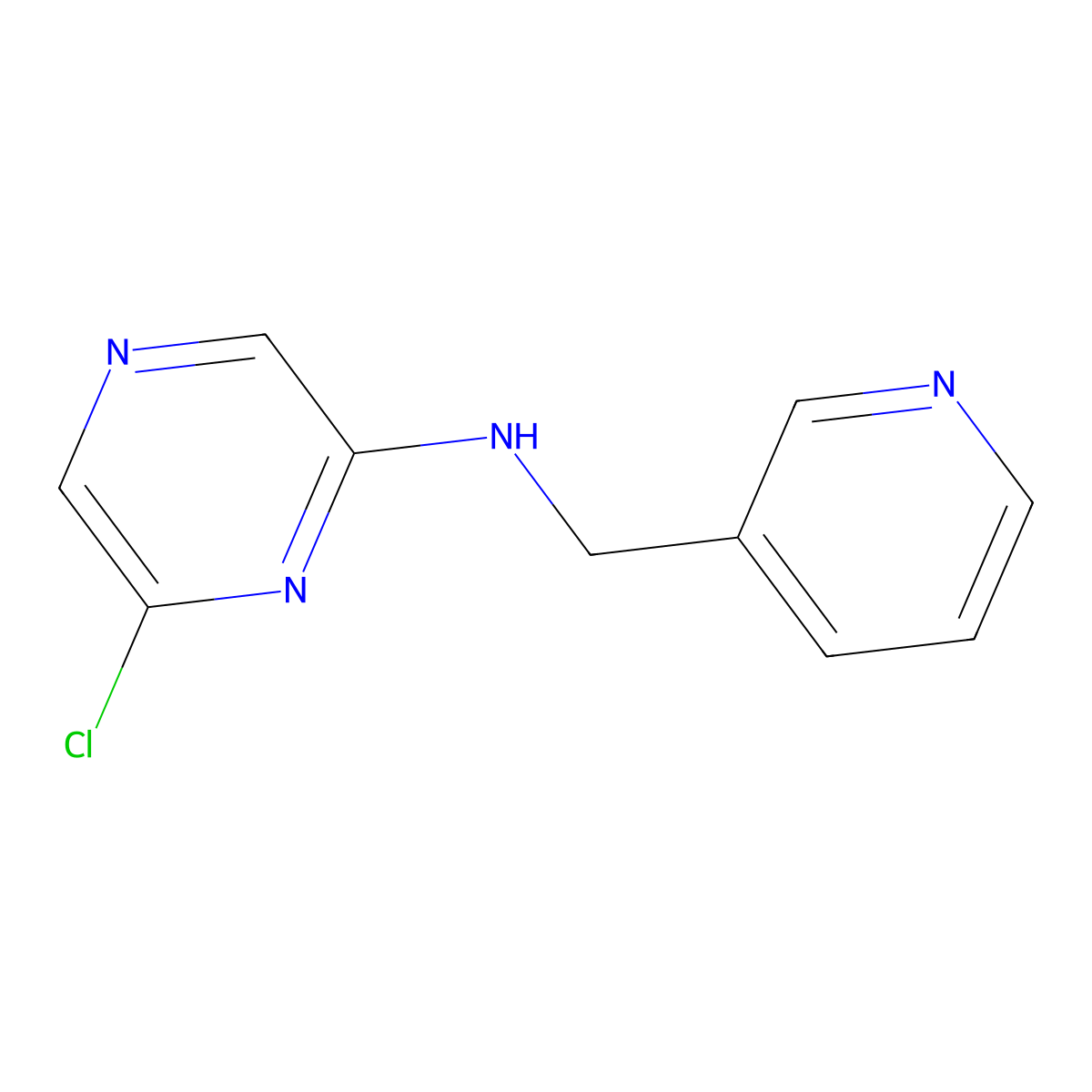 6-chloro-N-(pyridin-3-ylmethyl)pyrazin-2-amine molecular structure, CAS 629657-98-3