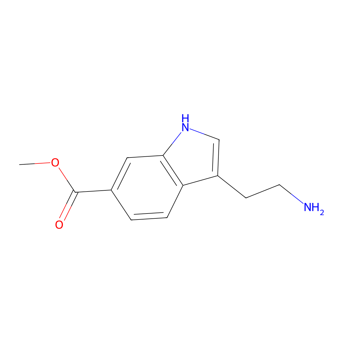 methyl 3-(2-aminoethyl)-1H-indole-6-carboxylate molecular structure, CAS 629661-42-3