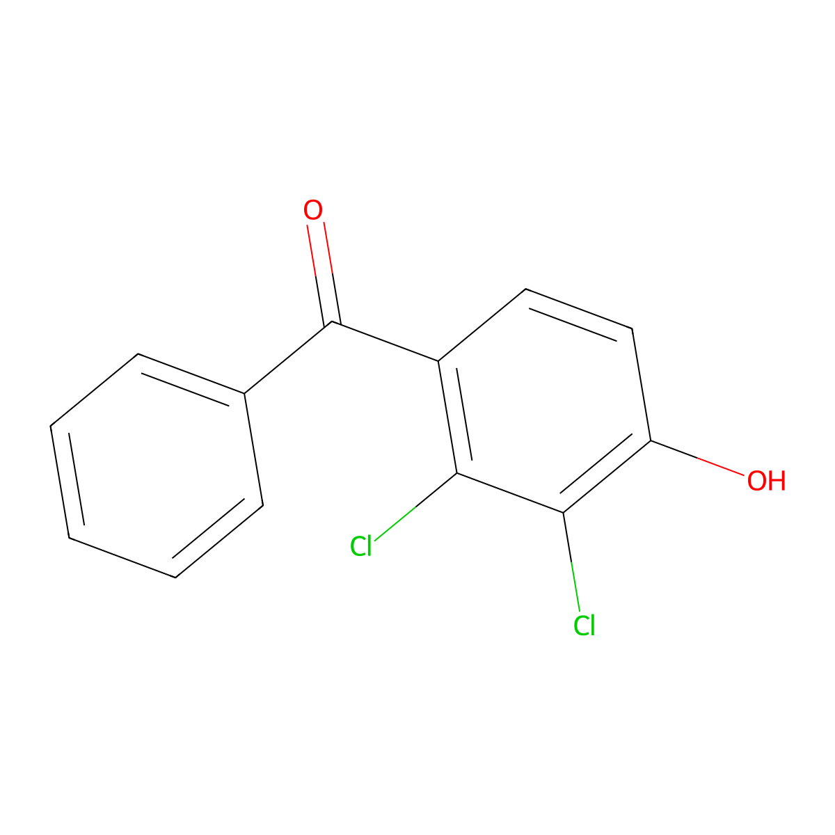 (2,3-Dichloro-4-hydroxyphenyl)(phenyl)methanone molecular structure, CAS 62967-12-8