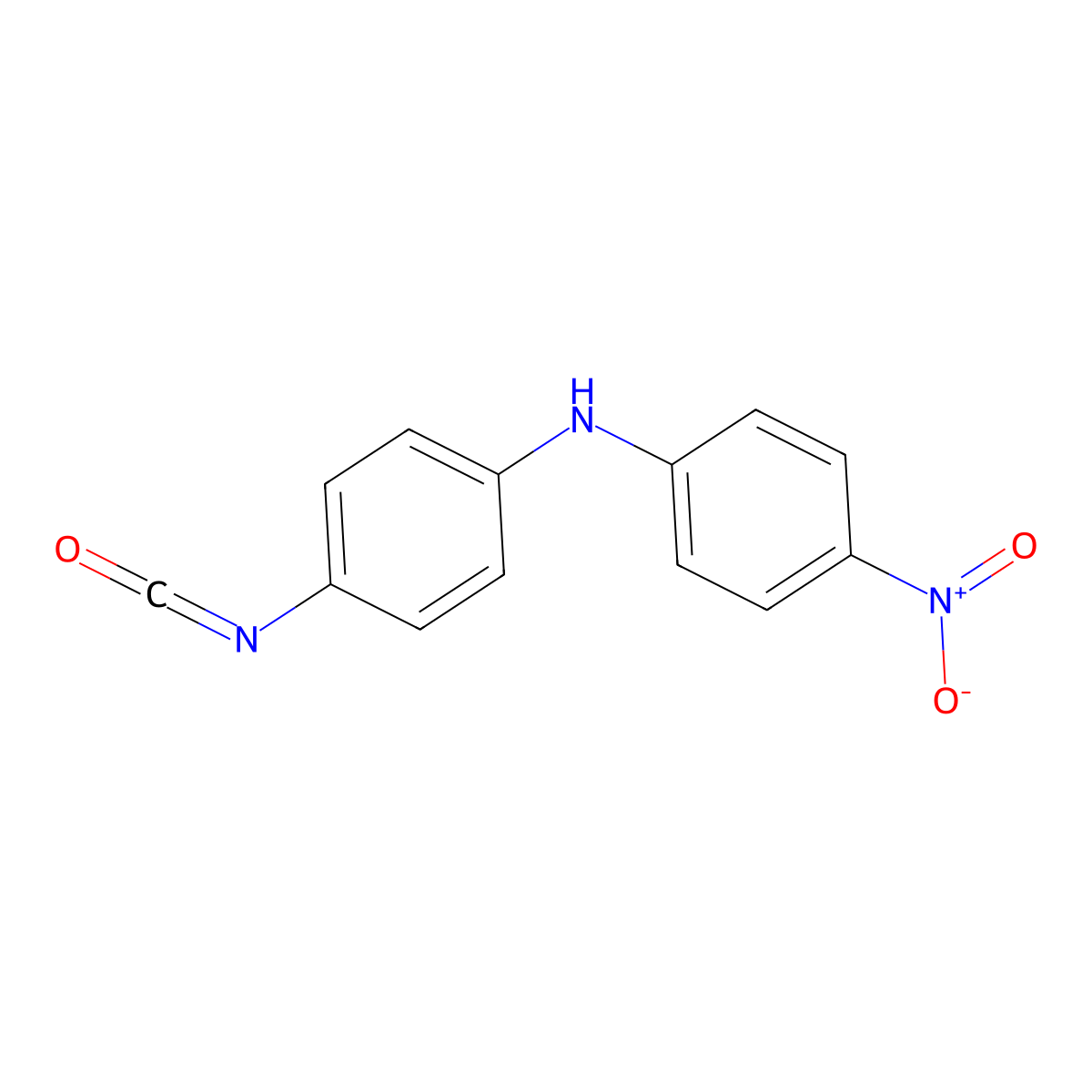 (p-(p-Nitroanilino)phenyl)isocyanic acid molecular structure, CAS 62967-27-5