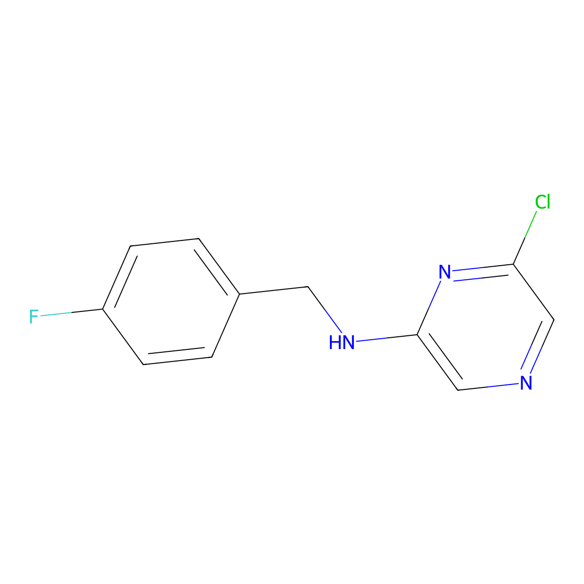 N-(4-fluorobenzyl)-6-chloropyrazin-2-amine molecular structure, CAS 629670-16-2