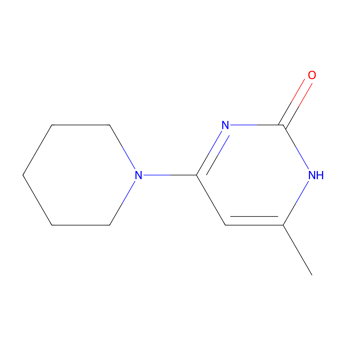2-Hydroxy-4-(piperidin-1-yl)-6-methylpyrimidine molecular structure, CAS 62968-18-7