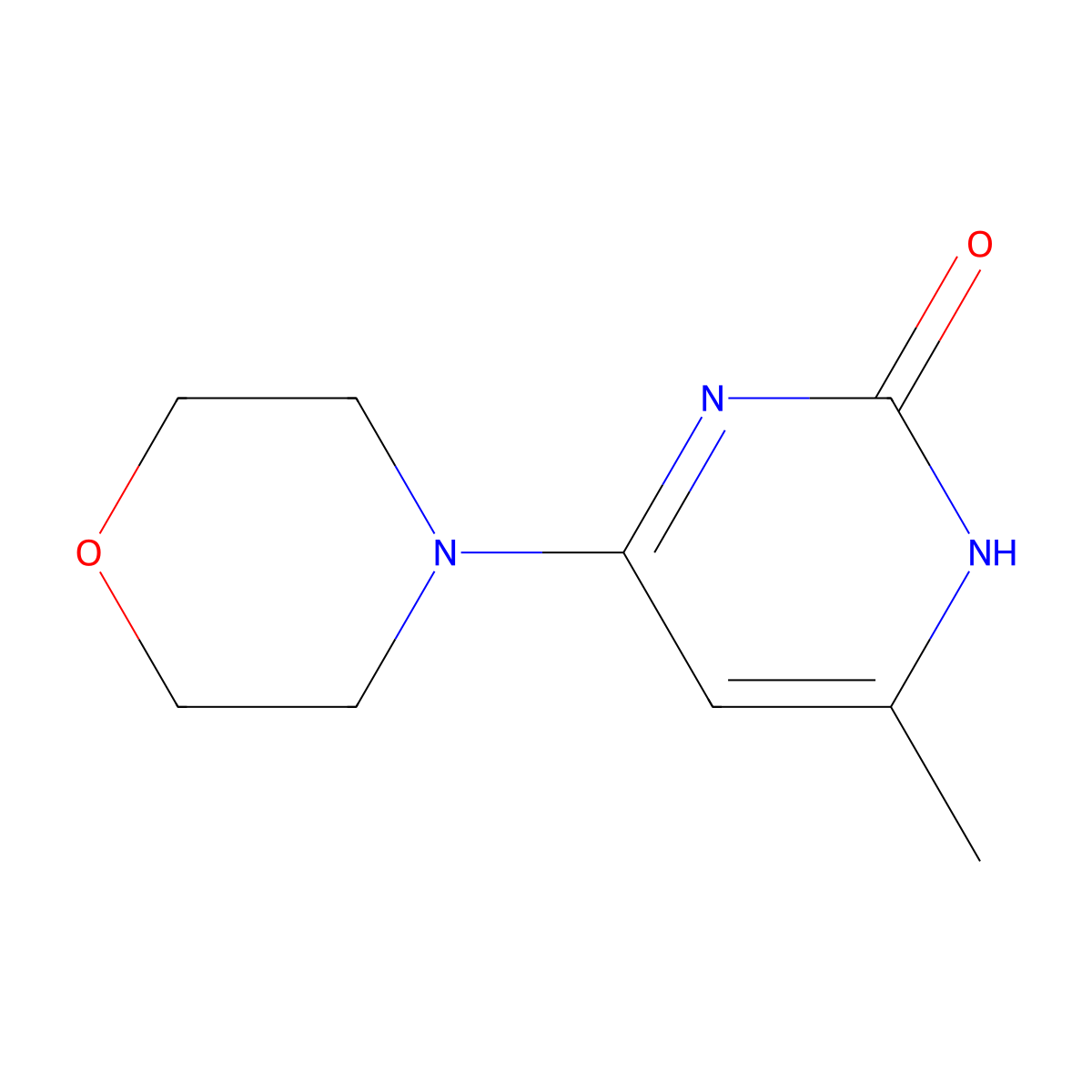 2-Hydroxy-4-morpholino-6-methylpyrimidine molecular structure, CAS 62968-24-5