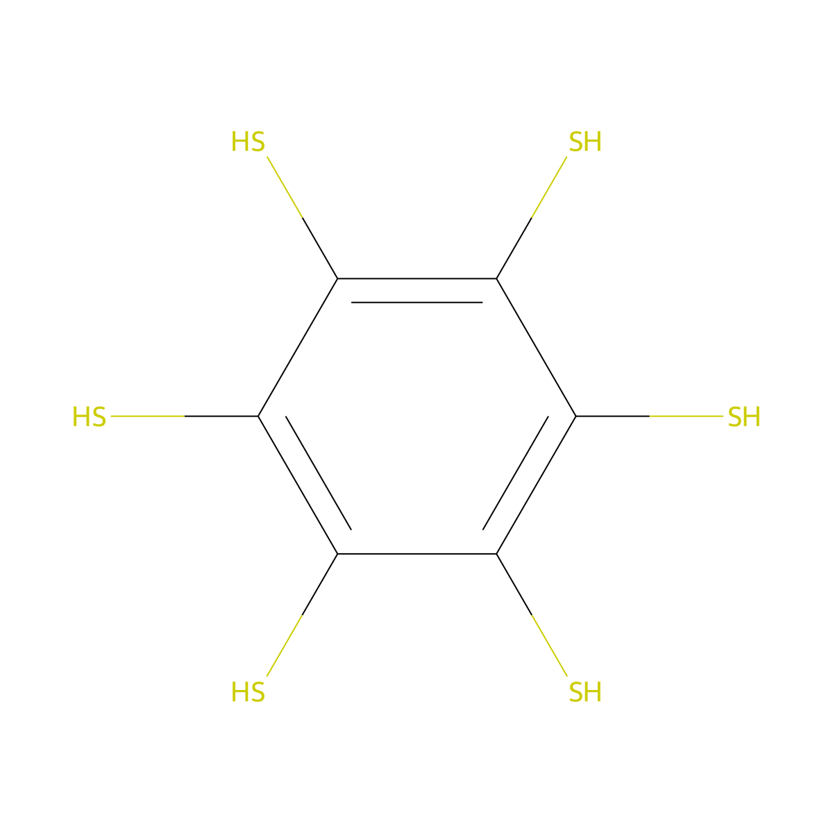 Benzenehexathiol molecular structure, CAS 62968-45-0
