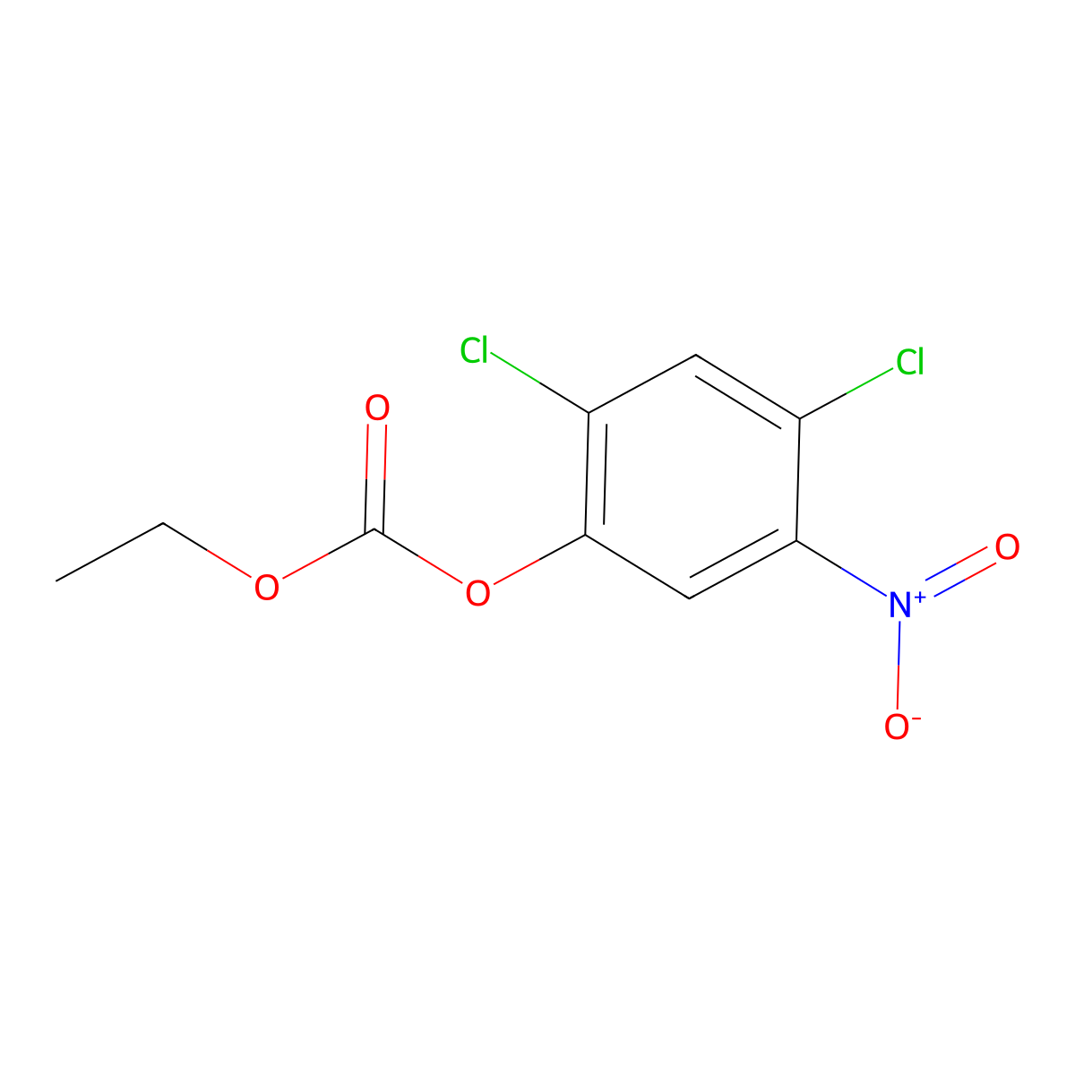 2,4-Dichloro-5-nitrophenyl ethyl carbonate molecular structure, CAS 62969-41-9