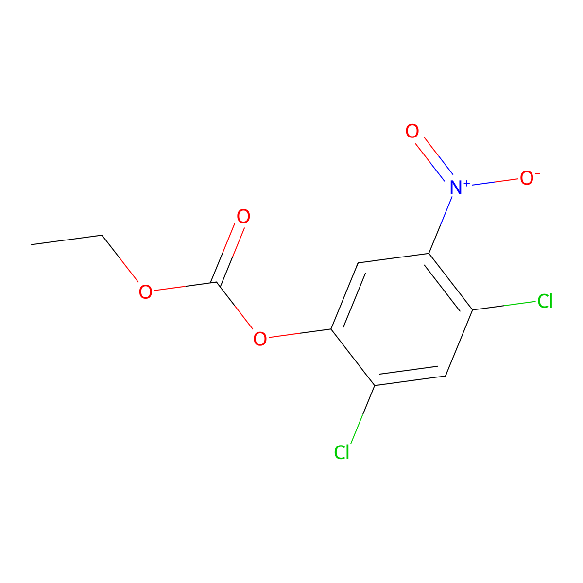 2,4-Dichloro-5-nitrophenyl ethyl carbonate molecular structure, CAS 62969-41-9