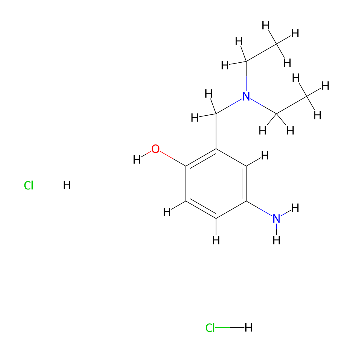 4-Amino-alpha-diethylamino-o-cresol dihydrochloride molecular structure, CAS 6297-14-9