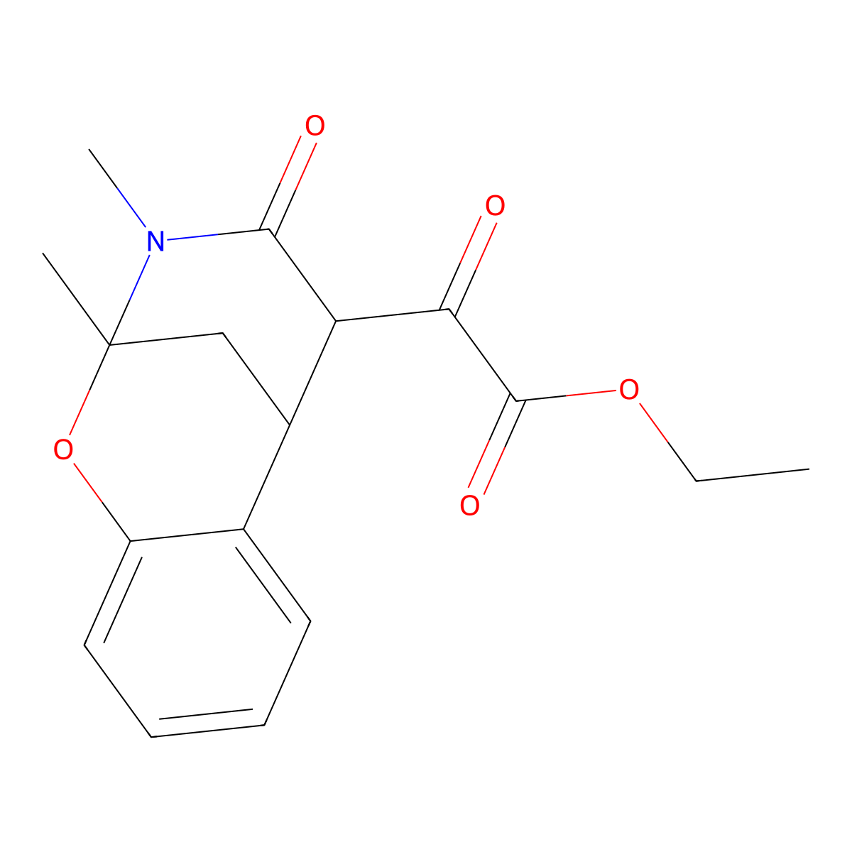 Ethyl (2,3-dimethyl-4-oxo-3,4,5,6-tetrahydro-2H-2,6-methano-1,3-benzoxazocin-5-yl)(oxo)acetate molecular structure, CAS 6297-35-4