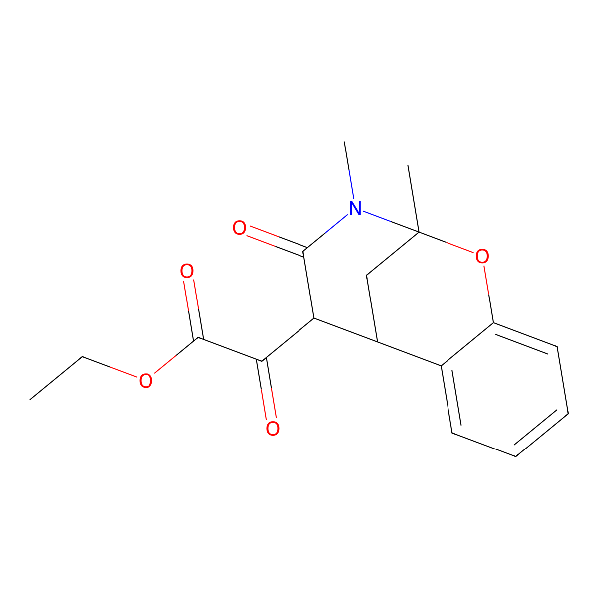 Ethyl (2,3-dimethyl-4-oxo-3,4,5,6-tetrahydro-2H-2,6-methano-1,3-benzoxazocin-5-yl)(oxo)acetate molecular structure, CAS 6297-35-4