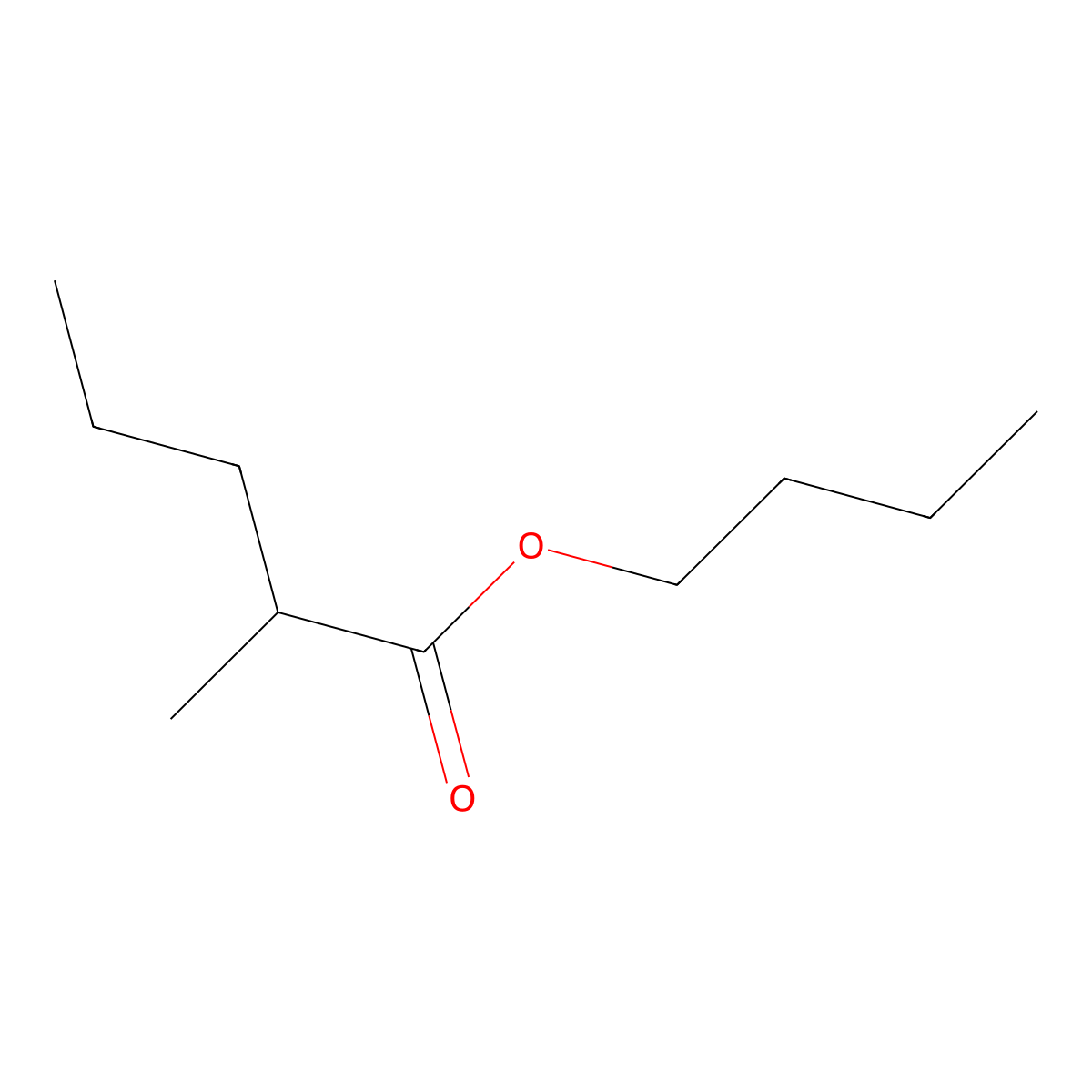 Butyl 2-methylpentanoate molecular structure, CAS 6297-41-2