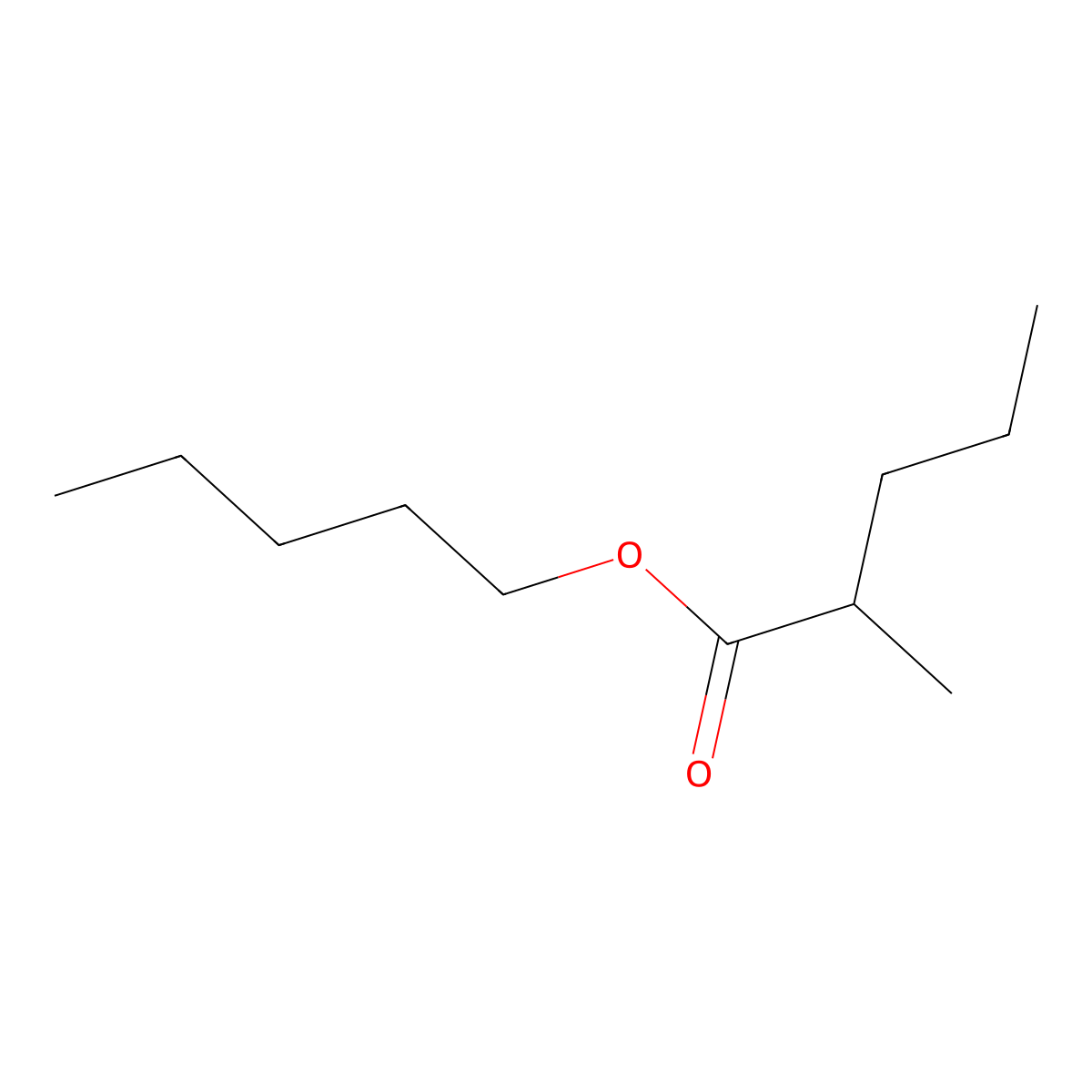 Pentyl 2-methylvalerate molecular structure, CAS 6297-48-9