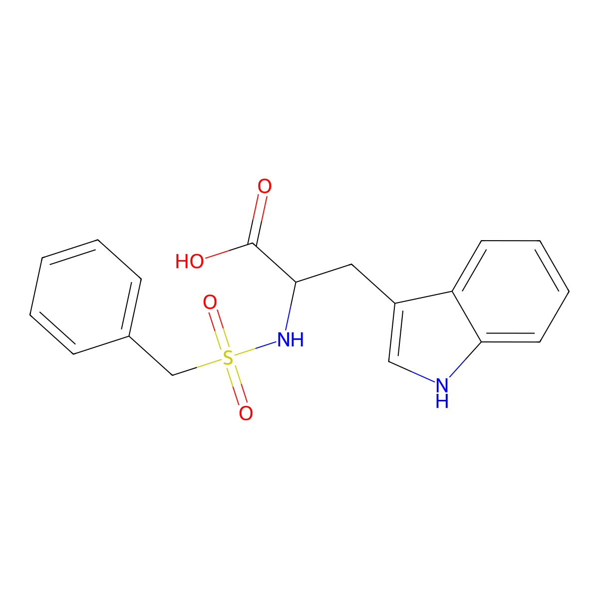 2-(benzylsulfonylamino)-3-(1H-indol-3-yl)propanoic Acid molecular structure, CAS 6297-58-1