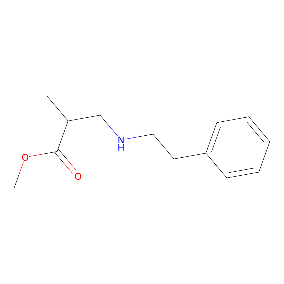 Methyl 2-methyl-3-(phenethylamino)propanoate molecular structure, CAS 6297-67-2