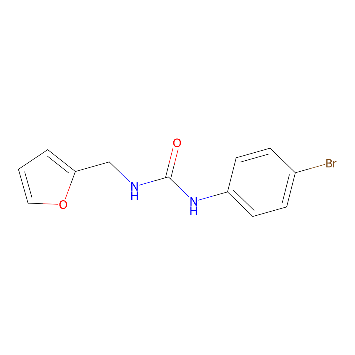 1-(4-Bromophenyl)-3-furfurylurea molecular structure, CAS 6297-91-2