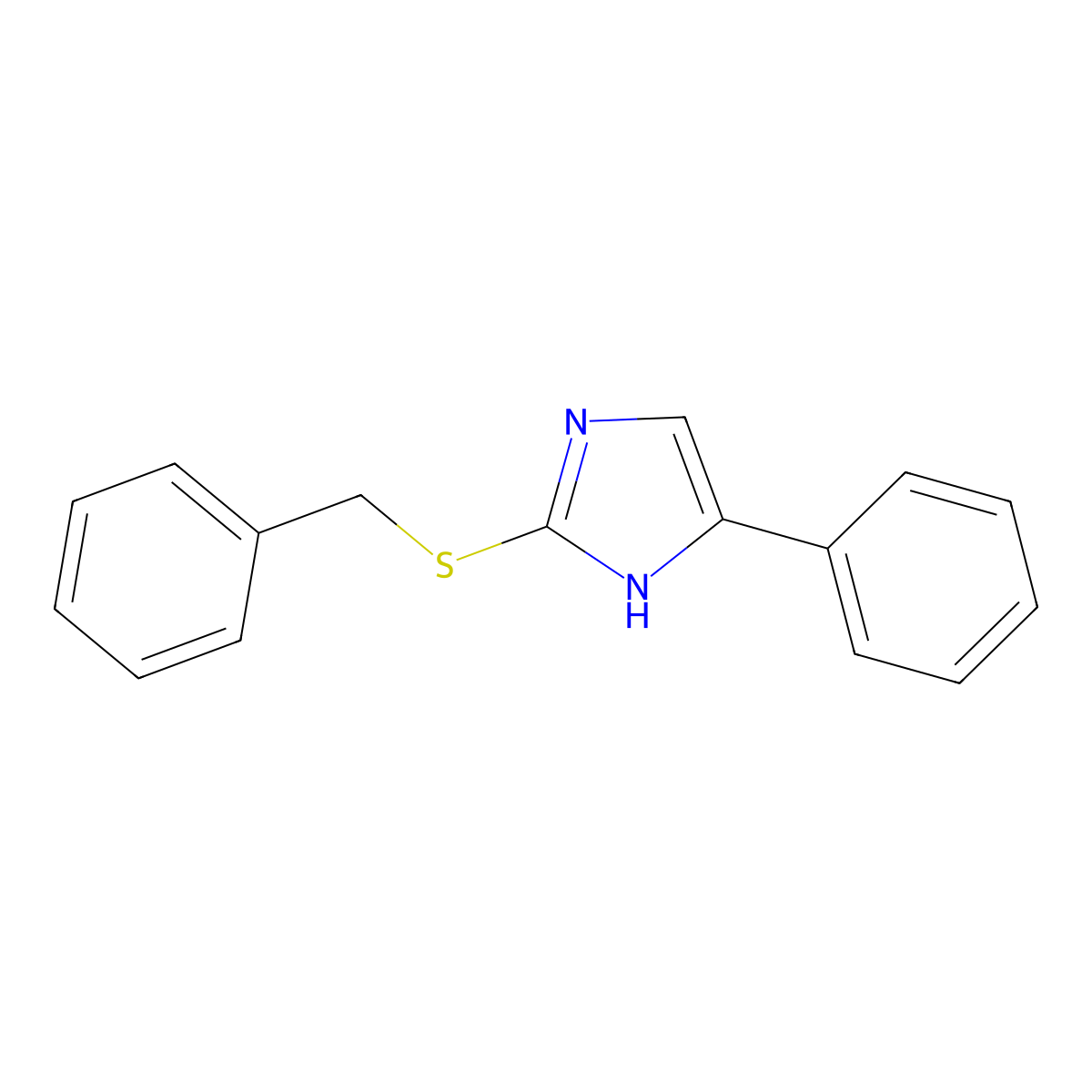 2-benzylsulfanyl-5-phenyl-1H-imidazole molecular structure, CAS 6297-94-5