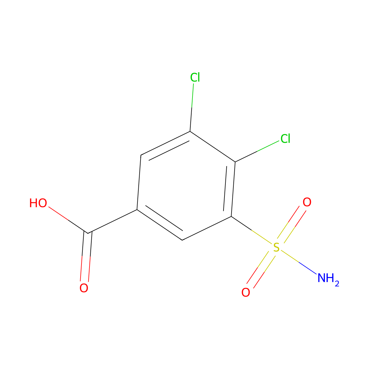 3,4-Dichloro-5-sulfamoylbenzoic acid molecular structure, CAS 62971-57-7