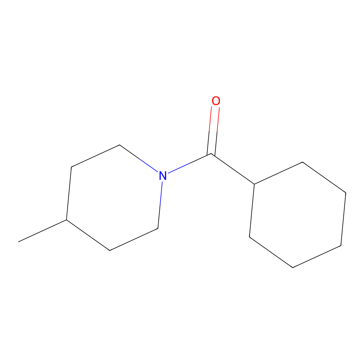 Piperidine, 1-(cyclohexylcarbonyl)-4-methyl- molecular structure, CAS 62972-64-9