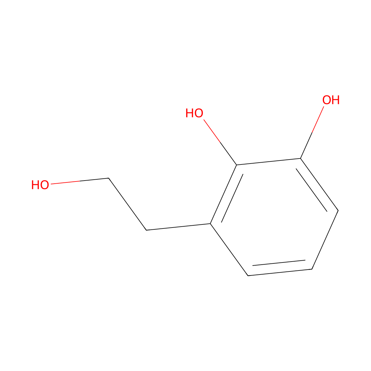 3-(2-Hydroxyethyl)benzene-1,2-diol molecular structure, CAS 62978-84-1