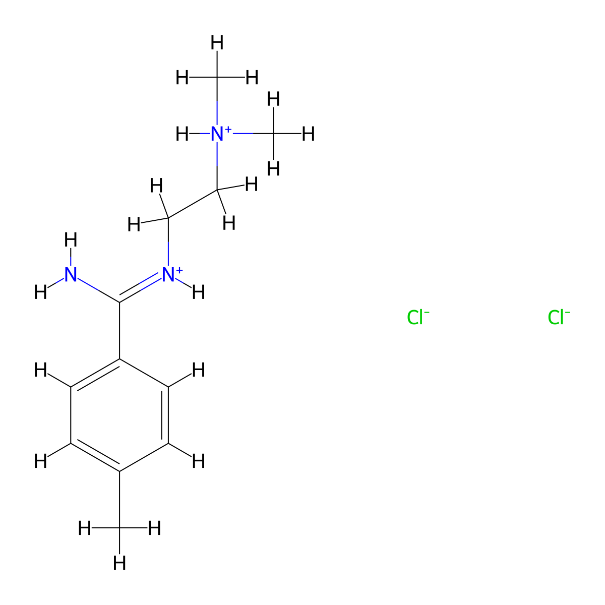 Benzamidine, N-(2-dimethylaminoethyl)-4-methyl-, dihydrochloride molecular structure, CAS 62979-76-4