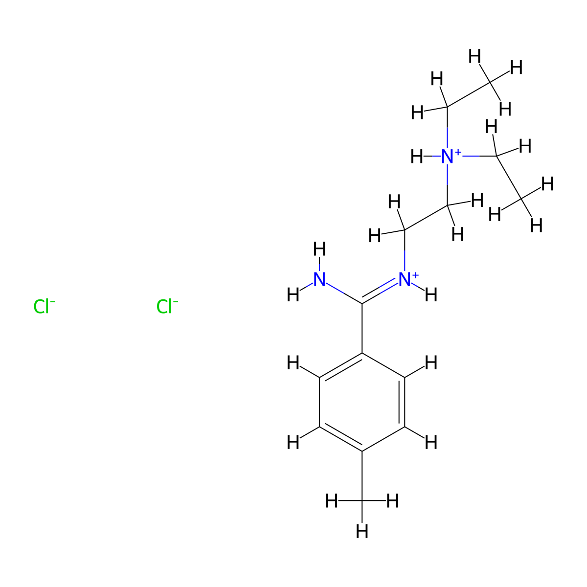 Benzamidine, N-(2-diethylaminoethyl)-4-methyl-, dihydrochloride molecular structure, CAS 62979-77-5
