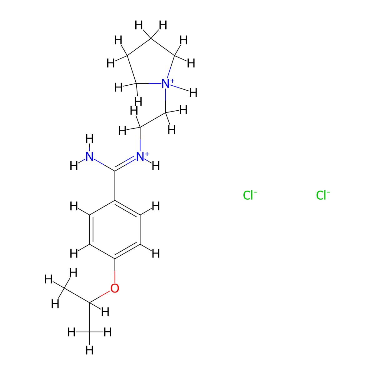 Benzamidine, 4-isopropoxy-N-(2-(1-pyrrolidinyl)ethyl)-, dihydrochloride molecular structure, CAS 62979-96-8